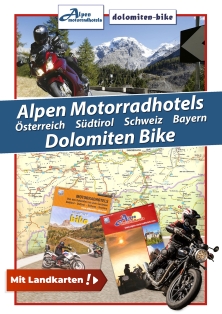 Aufsteller Alpen Motorradhotels